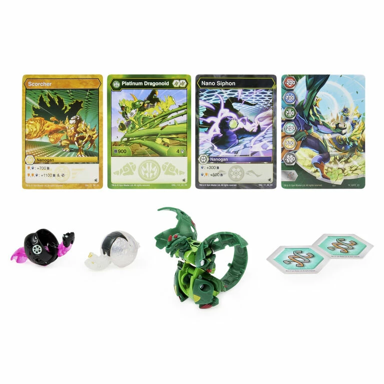 SPIN MASTER Bakugan Evolutions, Dragonoid With Nano Scorcher And Siphon Platinum Power Up Pack