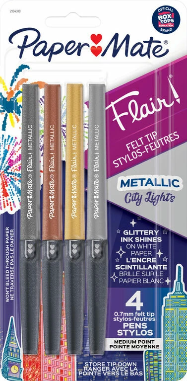 Newell Brands PapermateĀ® Flair Metallic - 4 Count Card Pen