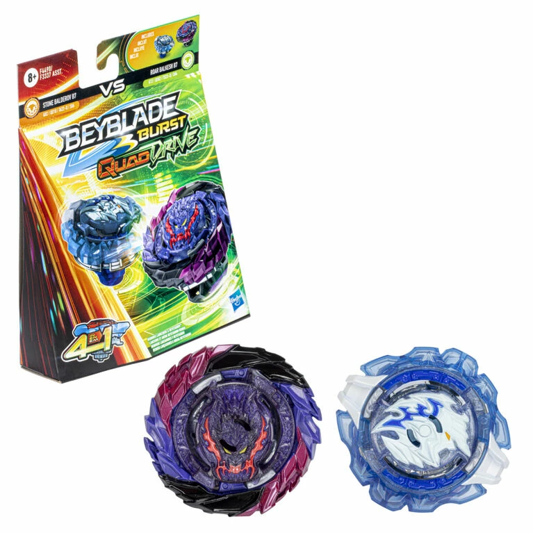 Hasbro Beyblade Burst QuadDrive Roar Balkesh B7 And Stone Balderov B7 Spinning Top Dual Pack - Image 2