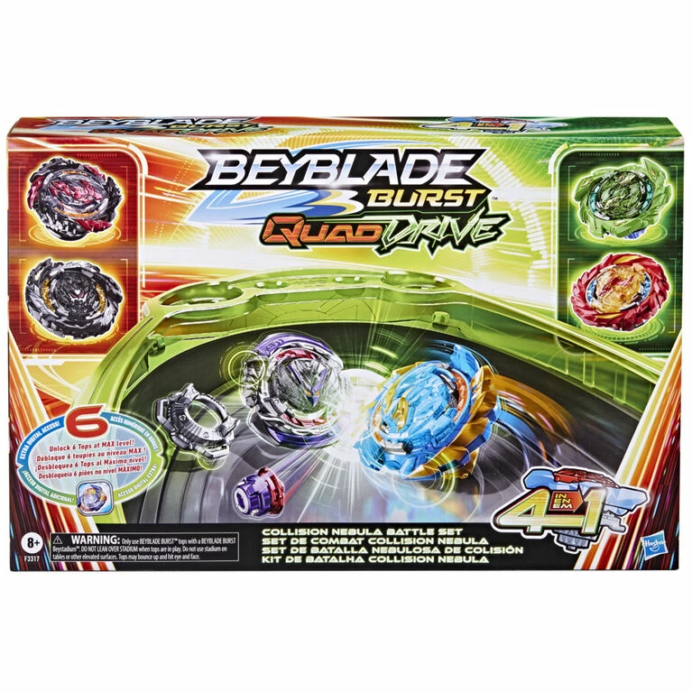 Hasbro Beyblade Burst QuadDrive Collision Nebula Battle Set -- Battle Game Set With Beystadium, 2 Battling Top Toys - R Exclusive - Image 6