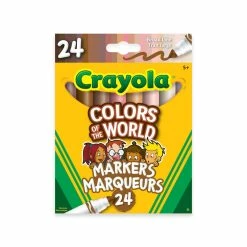 Crayola Colors Of The World Skin Tone Broad Line Markers, 24 Count