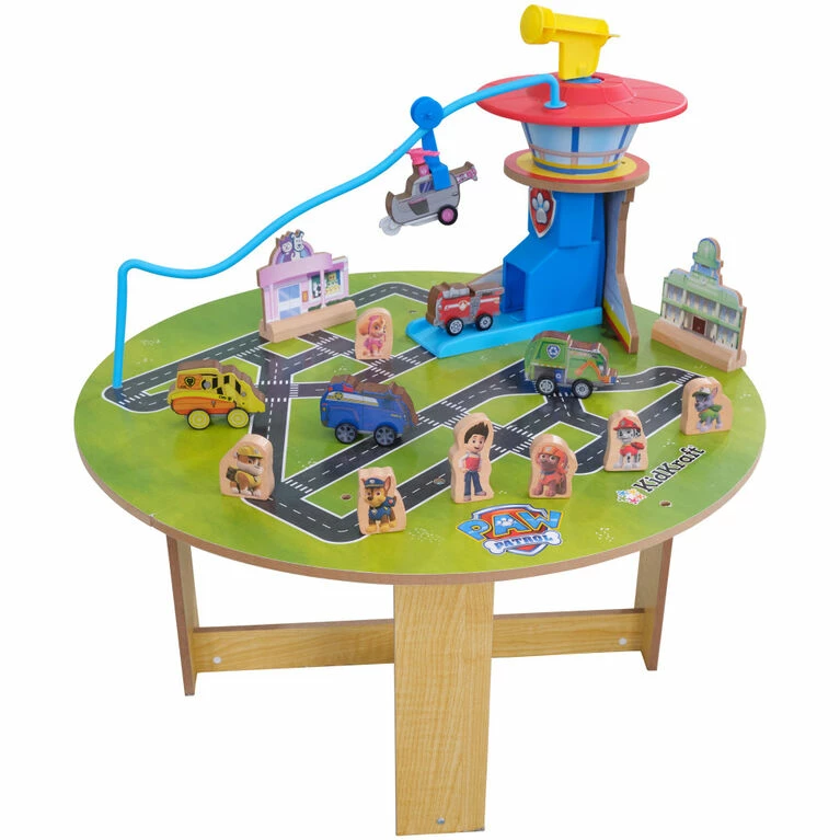 KidKraft PAW Patrol Mission Ready Wood Activity Table With 19 Accessories