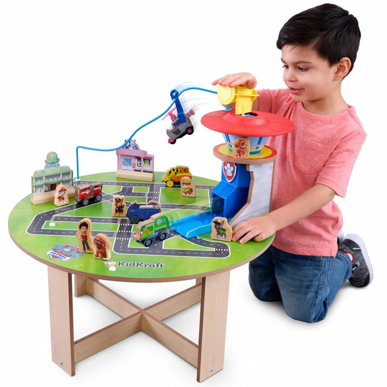 KidKraft PAW Patrol Mission Ready Wood Activity Table With 19 Accessories - Image 2