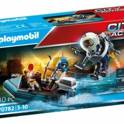 Playmobil - Police Jet Pack With Boat