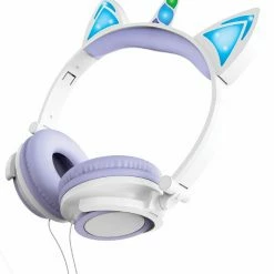 Art+Sound Unicorn Wired Headphones With LED Lights - Purple