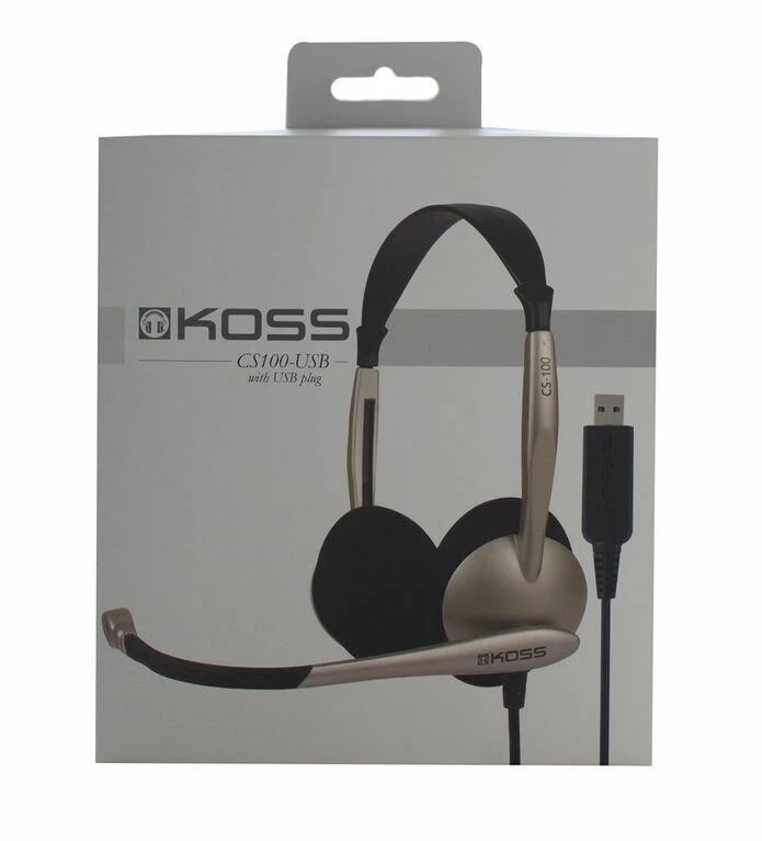 XCEL SOURCE CORP Koss Headphone CS100-USB On Ear Mic Gold/Black