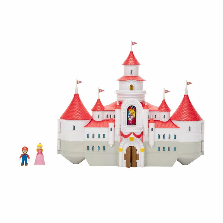 JAKKS PACIFIC The Super Mario Bros. Movie - Mushroom Kingdom Castle Playset With Mini 1.25" Mario And Princess Peach Figures - Image 2